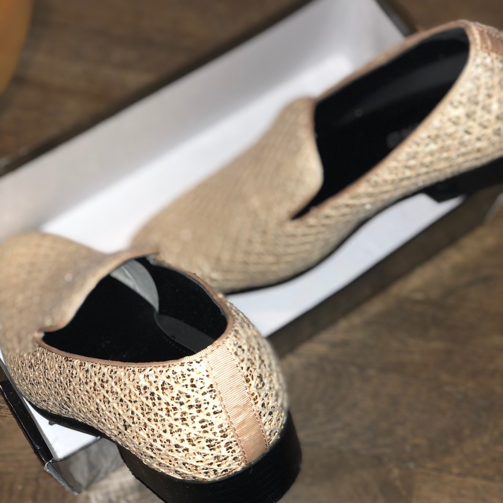 Gold loafers